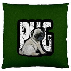 Pug Large Flano Cushion Case (two Sides) by Valentinaart