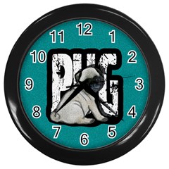 Pug Wall Clocks (black) by Valentinaart