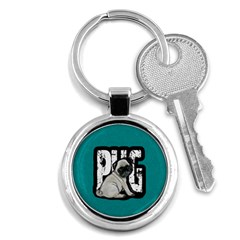 Pug Key Chains (round)  by Valentinaart