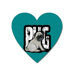 Pug Heart Magnet by Valentinaart