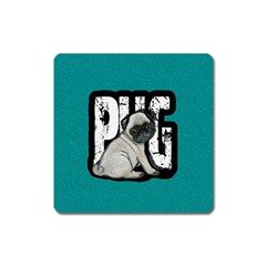 Pug Square Magnet by Valentinaart