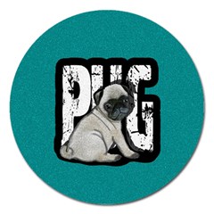 Pug Magnet 5  (round) by Valentinaart