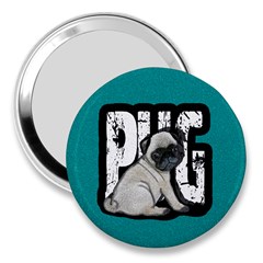 Pug 3  Handbag Mirrors by Valentinaart