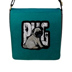 Pug Flap Messenger Bag (l)  by Valentinaart