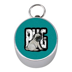 Pug Mini Silver Compasses by Valentinaart