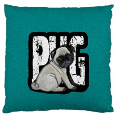 Pug Large Flano Cushion Case (one Side) by Valentinaart