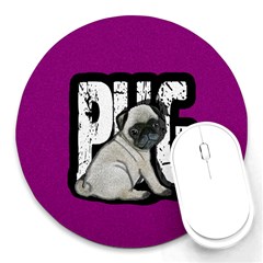 Pug Round Mousepads by Valentinaart