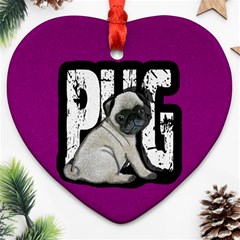 Pug Ornament (heart) by Valentinaart