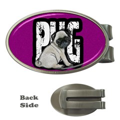 Pug Money Clips (oval)  by Valentinaart