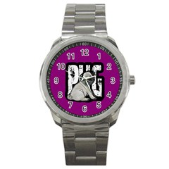 Pug Sport Metal Watch by Valentinaart