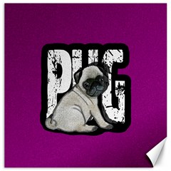 Pug Canvas 16  X 16   by Valentinaart