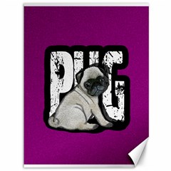 Pug Canvas 36  X 48   by Valentinaart