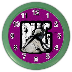 Pug Color Wall Clocks by Valentinaart