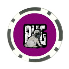 Pug Poker Chip Card Guard by Valentinaart