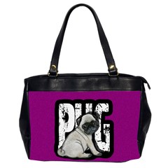 Pug Office Handbags (2 Sides)  by Valentinaart