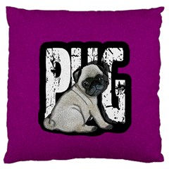 Pug Large Cushion Case (two Sides) by Valentinaart