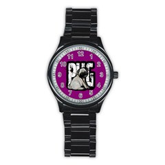 Pug Stainless Steel Round Watch by Valentinaart