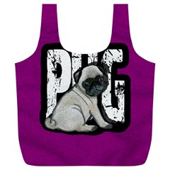 Pug Full Print Recycle Bags (l)  by Valentinaart