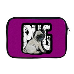 Pug Apple Macbook Pro 17  Zipper Case by Valentinaart