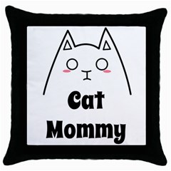 Love My Cat Mommy Throw Pillow Case (black) by Catifornia