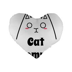 Love My Cat Mommy Standard 16  Premium Flano Heart Shape Cushions by Catifornia