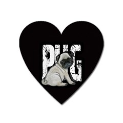 Pug Heart Magnet by Valentinaart