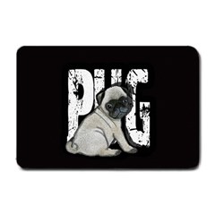 Pug Small Doormat  by Valentinaart