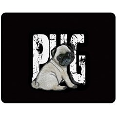 Pug Fleece Blanket (medium)  by Valentinaart