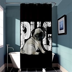 Pug Shower Curtain 36  X 72  (stall)  by Valentinaart