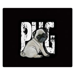 Pug Double Sided Flano Blanket (small)  by Valentinaart