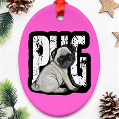 Pug Ornament (oval) by Valentinaart