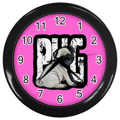 Pug Wall Clocks (black) by Valentinaart