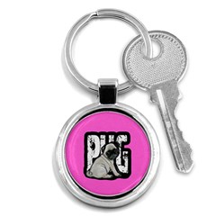 Pug Key Chains (round)  by Valentinaart