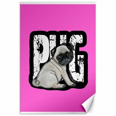 Pug Canvas 20  X 30   by Valentinaart