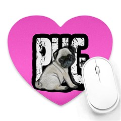 Pug Heart Mousepads by Valentinaart