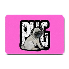 Pug Small Doormat  by Valentinaart