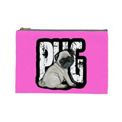 Pug Cosmetic Bag (large)  by Valentinaart