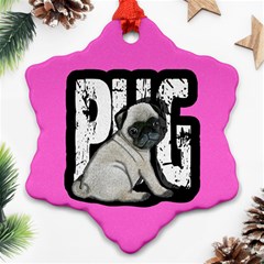 Pug Ornament (snowflake) by Valentinaart