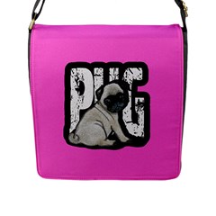 Pug Flap Messenger Bag (l)  by Valentinaart