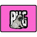 Pug Double Sided Fleece Blanket (Large)  80 x60  Blanket Front