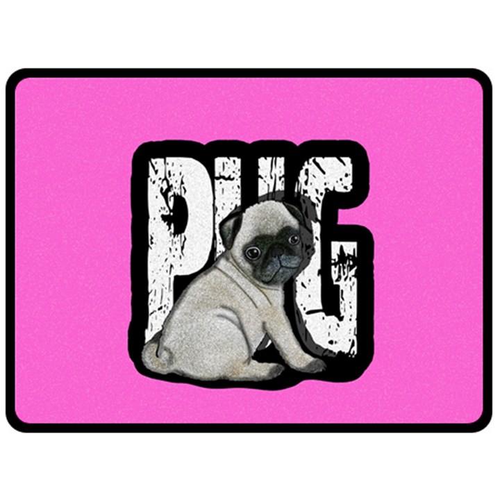 Pug Double Sided Fleece Blanket (Large) 