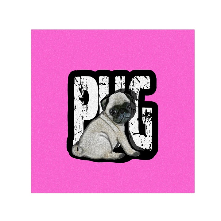 Pug Small Satin Scarf (Square)