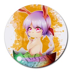 Easter Bunny Girl Round Mousepads by Catifornia