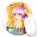 Easter Bunny Girl Round Mousepads Front