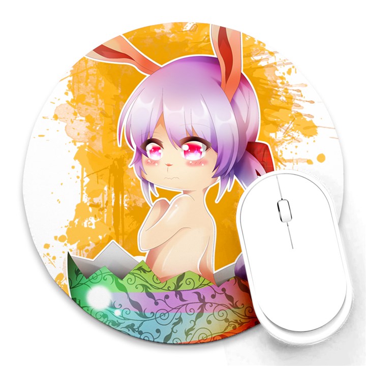 Easter Bunny Girl Round Mousepads