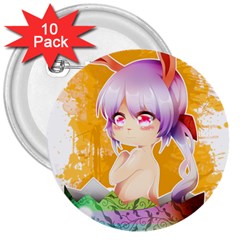 Easter Bunny Girl 3  Buttons (10 Pack)  by Catifornia