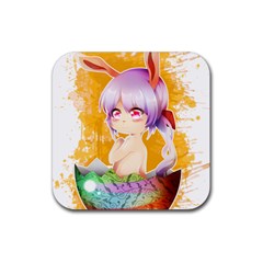 Easter Bunny Girl Rubber Coaster (square)  by Catifornia