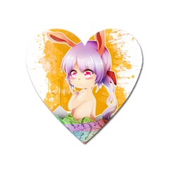 Easter Bunny Girl Heart Magnet by Catifornia