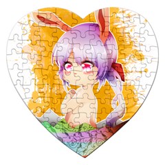 Easter Bunny Girl Jigsaw Puzzle (heart) by Catifornia