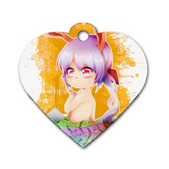 Easter Bunny Girl Dog Tag Heart (two Sides) by Catifornia